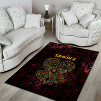 Africa Adinkra Symbol Area Rug Sankofa Heart - Cosmic Red LT7 - Wonder Print Shop