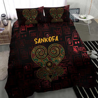 Africa Adinkra Symbol Bedding Set Sankofa Heart - Cosmic Red LT7 - Wonder Print Shop