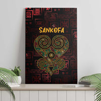 Africa Adinkra Symbol Canvas Wall Art Sankofa Heart - Cosmic Red LT7 - Wonder Print Shop