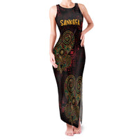 Africa Adinkra Symbol Family Matching Tank Maxi Dress and Hawaiian Shirt Sankofa Heart - Cosmic Red - Wonder Print Shop