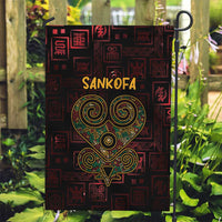 Africa Adinkra Symbol Garden Flag Sankofa Heart - Cosmic Red - Wonder Print Shop