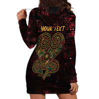 Africa Adinkra Symbol Hoodie Dress Sankofa Heart - Cosmic Red - Wonder Print Shop