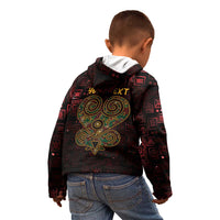 Africa Adinkra Symbol Kid Hoodie Sankofa Heart - Cosmic Red - Wonder Print Shop