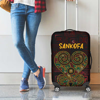 Africa Adinkra Symbol Luggage Cover Sankofa Heart - Cosmic Red - Wonder Print Shop