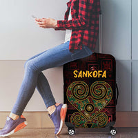 Africa Adinkra Symbol Luggage Cover Sankofa Heart - Cosmic Red - Wonder Print Shop