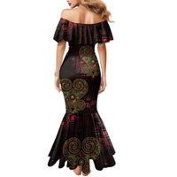 Africa Adinkra Symbol Mermaid Dress Sankofa Heart - Cosmic Red - Wonder Print Shop