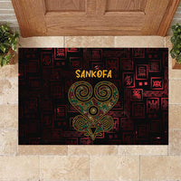 Africa Adinkra Symbol Rubber Doormat Sankofa Heart - Cosmic Red - Wonder Print Shop