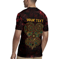 Africa Adinkra Symbol Rugby Jersey Sankofa Heart - Cosmic Red - Wonder Print Shop