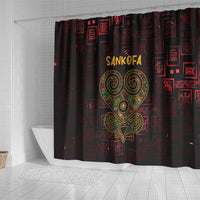 Africa Adinkra Symbol Shower Curtain Sankofa Heart - Cosmic Red