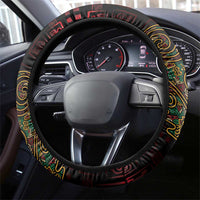 Africa Adinkra Symbol Steering Wheel Cover Sankofa Heart - Cosmic Red - Wonder Print Shop