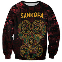 Africa Adinkra Symbol Sweatshirt Sankofa Heart - Cosmic Red - Wonder Print Shop