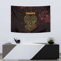 Africa Adinkra Symbol Tapestry Sankofa Heart - Cosmic Red - Wonder Print Shop