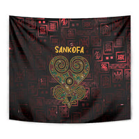 Africa Adinkra Symbol Tapestry Sankofa Heart - Cosmic Red - Wonder Print Shop