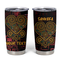 Personalized Africa Adinkra Symbol Tumbler Cup Sankofa Heart - Cosmic Red - Wonder Print Shop
