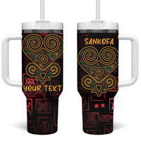 Personalized Africa Adinkra Symbol Tumbler With Handle Sankofa Heart - Cosmic Red - Wonder Print Shop