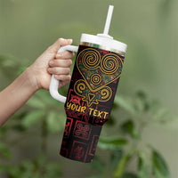 Personalized Africa Adinkra Symbol Tumbler With Handle Sankofa Heart - Cosmic Red - Wonder Print Shop