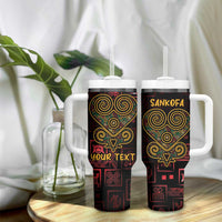 Personalized Africa Adinkra Symbol Tumbler With Handle Sankofa Heart - Cosmic Red - Wonder Print Shop