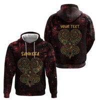 Africa Adinkra Symbol Zip Hoodie Sankofa Heart - Cosmic Red - Wonder Print Shop