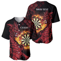 Wales Darts Personalised Baseball Jersey Red Dragon Cymru Am Byth