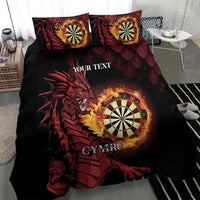 Wales Darts Personalised Bedding Set Red Dragon Cymru Am Byth