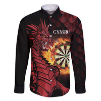 Wales Darts Personalised Family Matching Long Sleeve Bodycon Dress and Hawaiian Shirt Red Dragon Cymru Am Byth