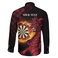 Wales Darts Personalised Family Matching Long Sleeve Bodycon Dress and Hawaiian Shirt Red Dragon Cymru Am Byth