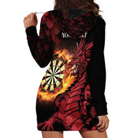 Wales Darts Personalised Hoodie Dress Red Dragon Cymru Am Byth