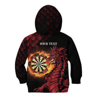 Wales Darts Personalised Kid Hoodie Red Dragon Cymru Am Byth