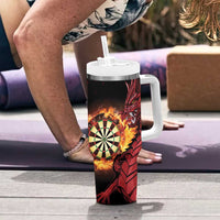Wales Darts Personalised Tumbler With Handle Red Dragon Cymru Am Byth - Wonder Print Shop