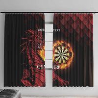 Wales Darts Personalised Window Curtain Red Dragon Cymru Am Byth - Wonder Print Shop