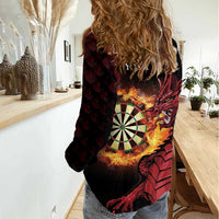 Wales Darts Personalised Women Casual Shirt Red Dragon Cymru Am Byth - Wonder Print Shop
