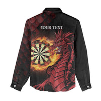 Wales Darts Personalised Women Casual Shirt Red Dragon Cymru Am Byth - Wonder Print Shop