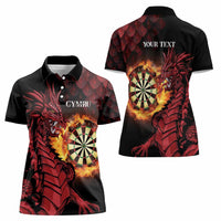 Wales Darts Personalised Women Polo Shirt Red Dragon Cymru Am Byth - Wonder Print Shop