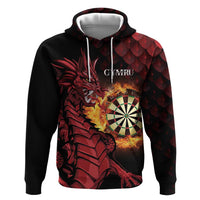 Wales Darts Personalised Zip Hoodie Red Dragon Cymru Am Byth - Wonder Print Shop