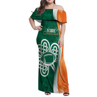 Éire Rugby Celtic Shamrock Family Matching Off Shoulder Maxi Dress and Hawaiian Shirt Ireland's Call
