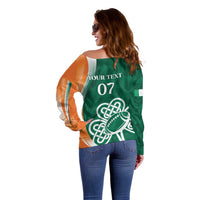 Éire Rugby Celtic Shamrock Off Shoulder Sweater Ireland's Call