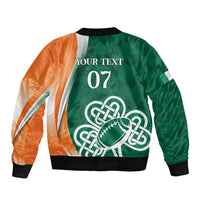 Éire Rugby Celtic Shamrock Sleeve Zip Bomber Jacket Ireland's Call - Wonder Print Shop