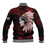 Native American MMIW Baseball Jacket Red Handprint Grunge Style