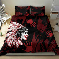 Native American MMIW Bedding Set Red Handprint Grunge Style