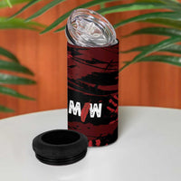 Native American MMIW 4 in 1 Can Cooler Tumbler Red Handprint Grunge Style