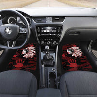 Native American MMIW Car Mats Red Handprint Grunge Style