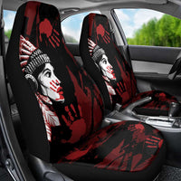 Native American MMIW Car Seat Cover Red Handprint Grunge Style