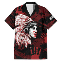 Native American MMIW Family Matching Mermaid Dress and Hawaiian Shirt Red Handprint Grunge Style