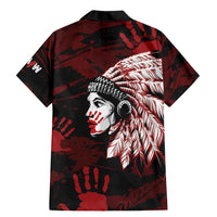 Native American MMIW Family Matching Mermaid Dress and Hawaiian Shirt Red Handprint Grunge Style