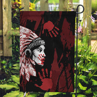 Native American MMIW Garden Flag Red Handprint Grunge Style
