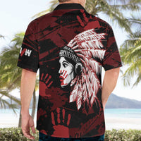Native American MMIW Hawaiian Shirt Red Handprint Grunge Style