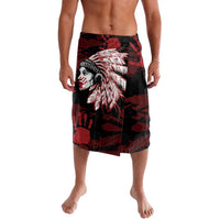 Native American MMIW Lavalava Red Handprint Grunge Style