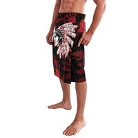 Native American MMIW Lavalava Red Handprint Grunge Style