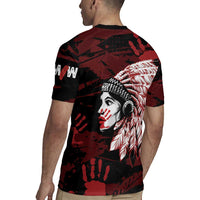 Native American MMIW Rugby Jersey Red Handprint Grunge Style