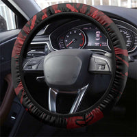 Native American MMIW Steering Wheel Cover Red Handprint Grunge Style